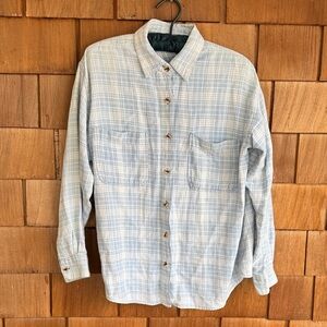 Anchor Blue Light Plaid Button Down Shirt
